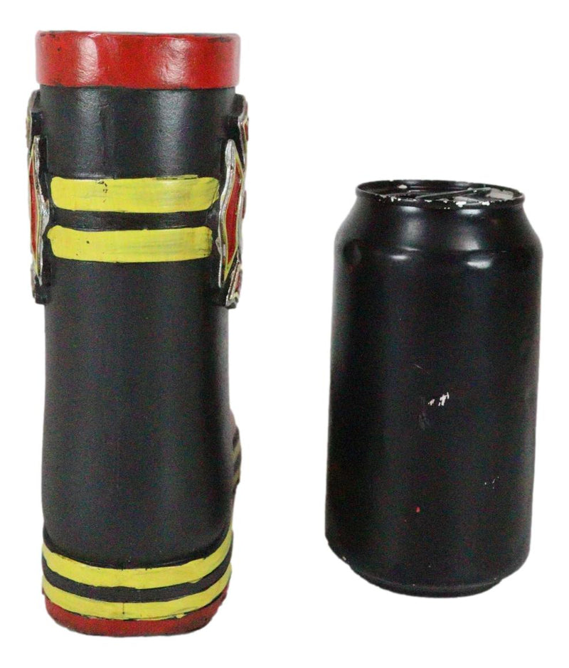 Fire Fighters Fireman Red Black and Yellow Boot Stationery Holder Flower Vase