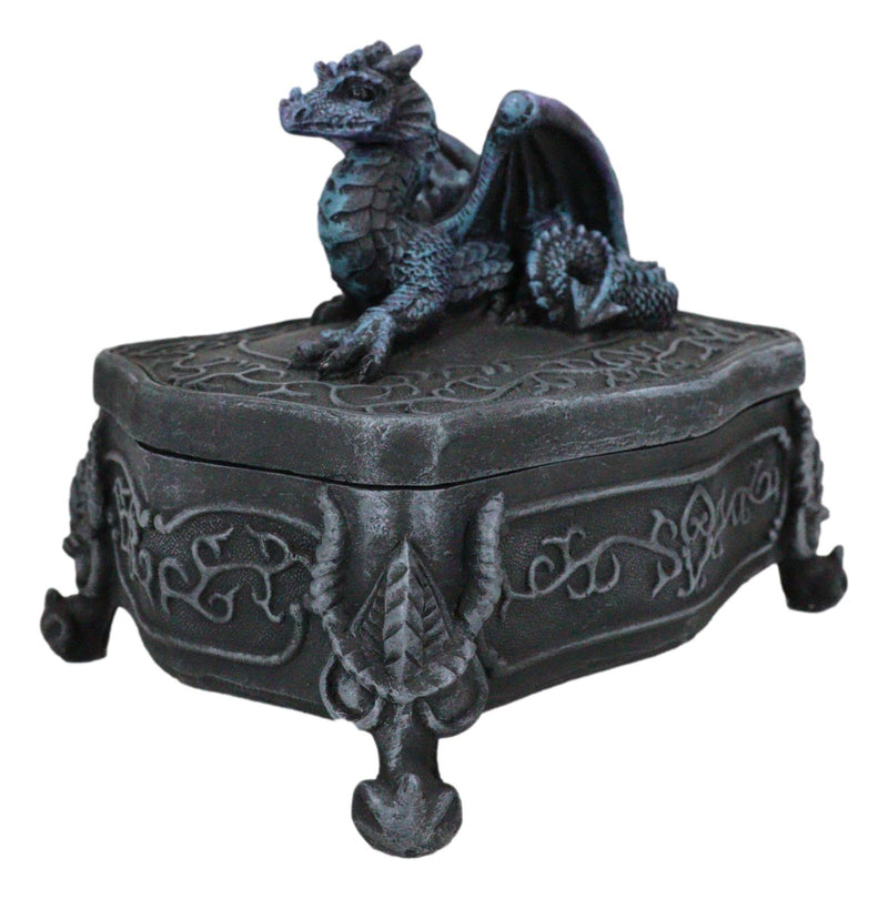 Fantasy Midnight Dragon Box Celtic Hour Of The Dragon Chest Jewelry Box Figurine