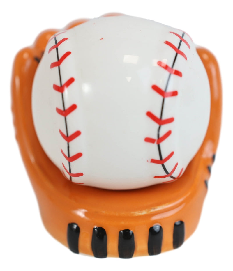 Ceramic Baseball With Glove Mitt Sports Salt And Pepper Shakers Figurine Set