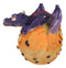 Small Sparkly Purple Whimsical Dragon Baby Emerging From Spotted Egg Figurine