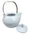 Ebros Gift Imperial Spotted Texture Teapot With Stainless Steel Handle 28oz (White)