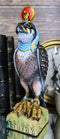 Egyptian Sky God Horus Falcon Bird With Pschent On Hieroglyphic Base Figurine