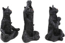 Ebros Larger 8.5"H See Hear Speak No Evil Zen Yoga Black Cats Figurine Set of 3