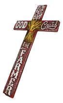 Western On The 8th Day God Created The Farmer With Golden Harvest Wall Cross