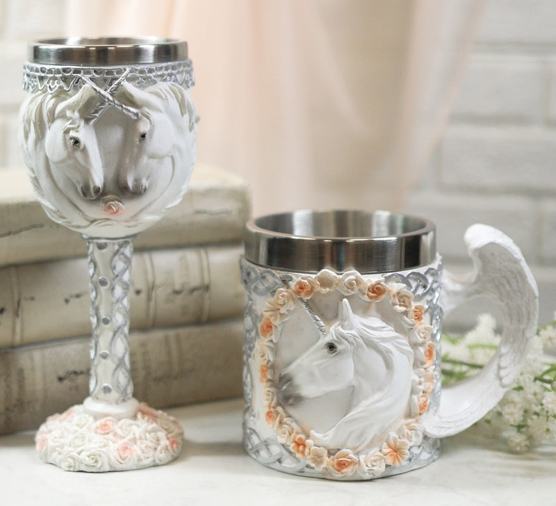 Enchanted White Unicorn Elixir Wine Glass Goblet Cup