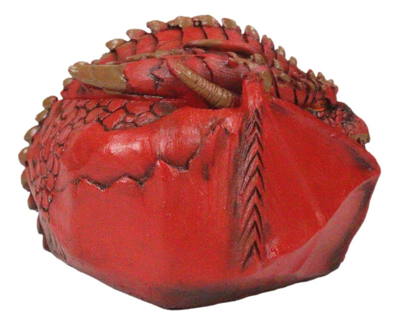 Awaken The Dragon Hibernating Red Drake Small Stash Decorative Box Figurine