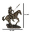 Tribal Native American Indian Warrior With Javelin Spear Riding Horse Statue