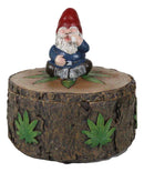 Gypsy Life Gnome Dwarf Smoking Rolled Stash Leaves On Tree Bark Ring Trinket Box