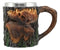 Ebros Emperor Woodland Bull Moose Mug Textured With Rustic Tree Bark Design 12oz