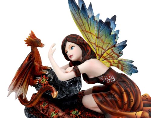 Enchanted Friendship Beautiful Fairy With Baby Dragon Statue Mythical Fantasy