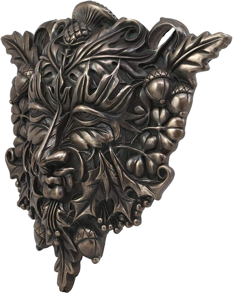 Ebros Faux Bronze Acorn and Clover Greenman Unique Wall Plaque Maxine Miller