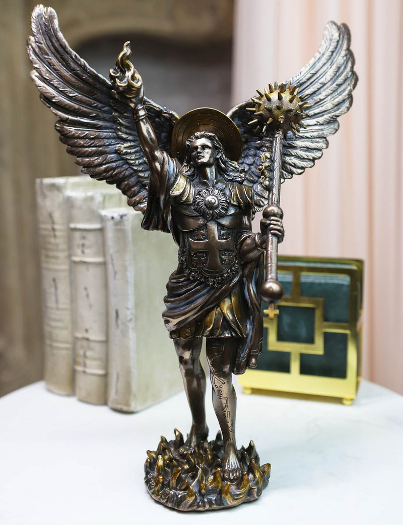 Ebros Saint Uriel Archangel Statue Light of God Cherub Angel of Repentance Figurine