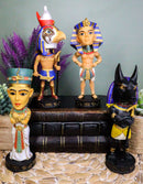 Egyptian Gods Horus Anubis Pharaoh King Tut And Nefertiti Bobblehead Set of 4