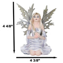 Kneeling Frost Flake Oracle Winter Fairy Holding Crystal Ball Statue 4.5"H