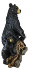 Ebros Large Rustic Forest Protective Mother Black Bear With 3 Bear Cubs Statue