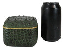 Faux Crocodile Pattern Textured Green Hide Print Decorative Jewelry Trinket Box