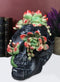 Day of The Dead Flora And Fauna Black Skull With Budding Succulents Figurine