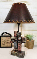 Rustic Western Christian Bible Scriptures Faith Hope Love Grace Cross Table Lamp