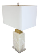 27"H Contemporary Elegant Stacked Marble Gold Plated Metal Table Lamp W/ Shade