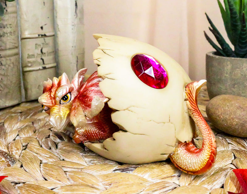 July Birthstone Dragon Egg Statue Ruby Pink Gem Birthday Dragon Hatchling Figure