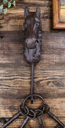 Pack Of 3 Cast Iron Rustic Western Country Horse Coat Keys Wall Hanging Hook