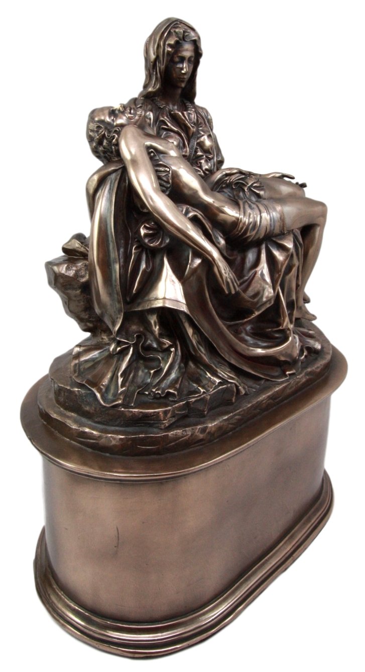 Ebros Gift Catholic La Pieta Cremation Urn Devotional Figurine 14.75" Tall 300 Cubic Inches Capacity Bottom Load Feature