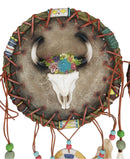 Pack of 2 Wild Horses Floral Cow Skull Dreamcatcher Beaded Feather Wall Plaques