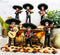 Day Of The Dead Black Mariachi Band Folk Musician Skeleton Figurines Set of 6