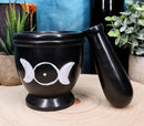 Wicca Witchcraft Triple Goddess Moon Carved Soap Stone Mortar and Pestle Set