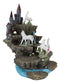 4 Miniature Rare Unicorn Pieces With Waterfall Castle Fortress Display Figurine