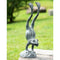 Large Verdi Green Aluminum Hand Stand Acrobatic Yoga Frog Garden Statue 19"H