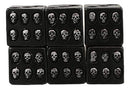 Ebros Small 0.75" Cube Skull Face Gaming Dice Set of 6 Matte Black Finish