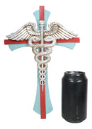 Physician Healer Caduceus Herald's Wand Entwined Serpents Winged Wall Cross