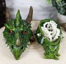 Ebros Fantasy Greenman Spiked Tree Dragon Head Decorative Jewelry Box Figurine