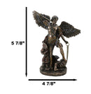 Small Archangel Saint Michael Slaying Devil Satan Under His Feet Figurine 6"H