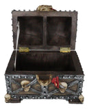 Large Caribbean Pirate Marauder Skull With Criss Cross Blades Treasure Chest Box