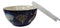 Ebros Set of 2 Ceramic Colorful Oriental Fans Portion Meal Bowls 3 Cups Airtight Lid