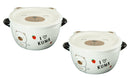 Pack Of 2 Beige Kuma Bear Porcelain Kids Food Bowls 25Oz W/ Condiment Lid Plate