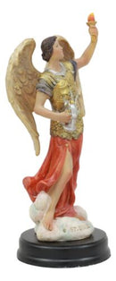 Catholic Church Archangel Saint Uriel With Holy Spirit Torch Statue With Base