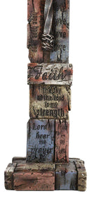 Rustic Western Christian Inspirational Words Of Faith Desktop Plaque Cross