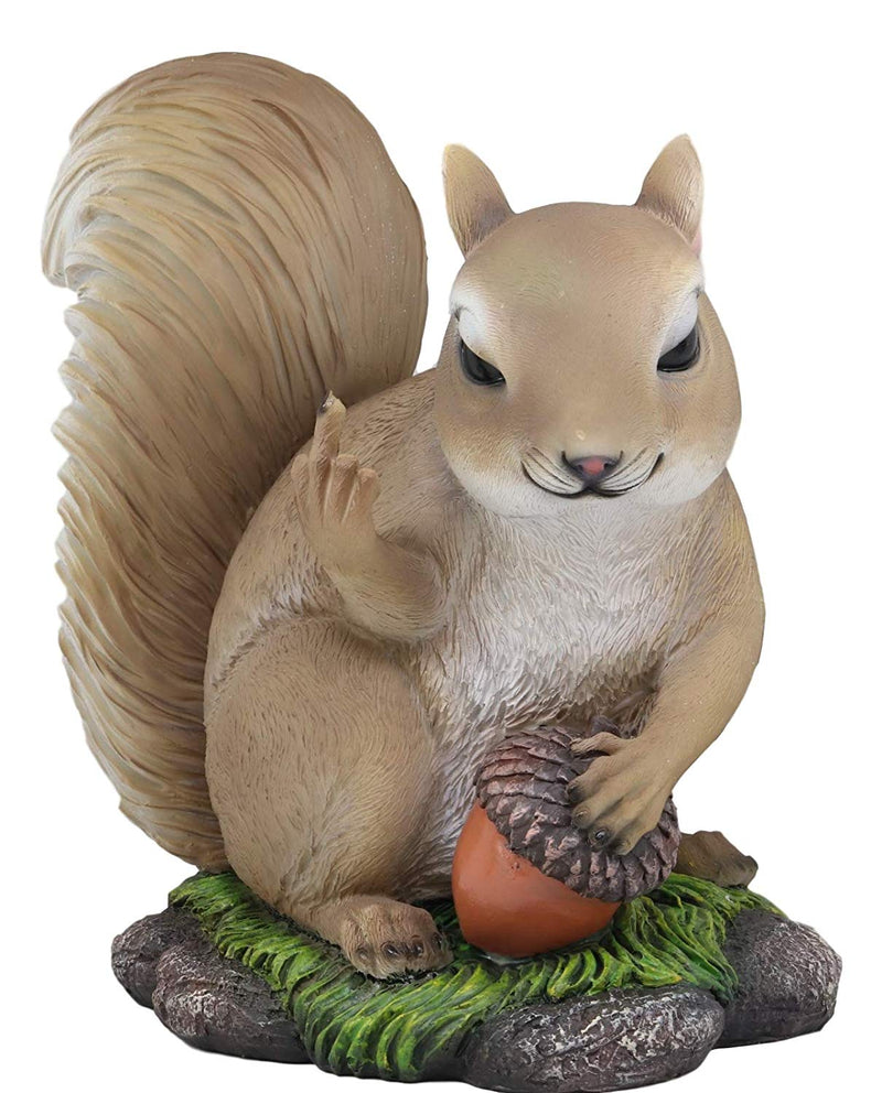 Rude Squirrel Pointing Middle Finger With Acorn Nutty Welcome