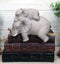 Ebros Sleeping Pachy Family Safari Elephant With Calf Shelf Snoozer Sitter Figurine