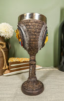 Ebros Egyptian Pharaoh King Tut & Queen Nefertiti Wine Goblet Chalice 6oz Nile Dynasty