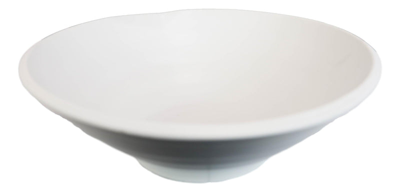 Set Of 6 Irregular Ridged Matte White Melamine Pasta Salad Soup Large Bowls