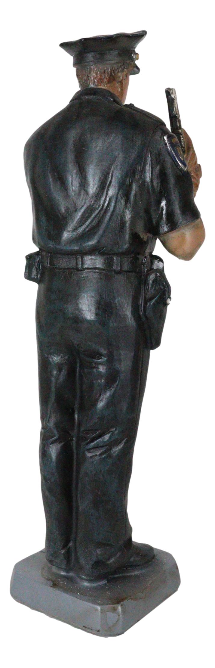 Men In Blue Police Man Officer Cop in Uniform Carrying Gun Memorial Figurine