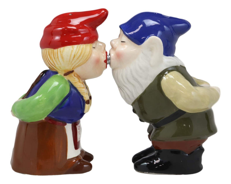 Ebros Frog Prince And Princess Kissing Ceramic Magnetic Salt And Pepper  Shakers 