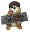 Large Crazy Squirrel with Acorn Hat Welcome to The Nuthouse Guest Greeter Statue