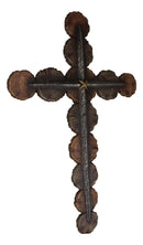 Christian Rustic Tree Bark Log Circles With Layered Nail Spikes Wall Cross