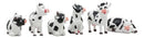 Ebros Set of 6 Whimsical Cute Bovine Cows Figurine Cattle Cow Animal Collectible