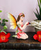 Ebros Gift Enchanted Fairy Garden Kneeling Fairy Holding Ladybug Figurine 3.25" H Miniature Do It Yourself Ideas for Your Home Enchanted Fairy Garden